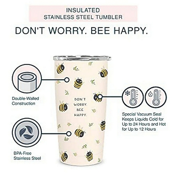 💥BUY 2 GET 1 FREE Tumbler by Studio Oh! - Don't Worry. Bee Happy - Picture 4 of 11